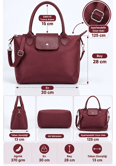 Viatox Vx-029 Kadın El Ve Omuz Çantası Mini Cüzdan Aksesuarlı Bordo