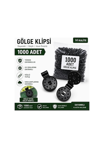 Mey İthalat 1000 Adet Gölge Filesi Klipsi Sera Filesi Sabitleme Klipsi Güneşlik Örtü Klipsi Yerli Üretim Uv Dayanımlı