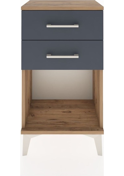Arges Komodin 2 Çekmeceli 44x30x80 Çam-antrasit Atlas Çam