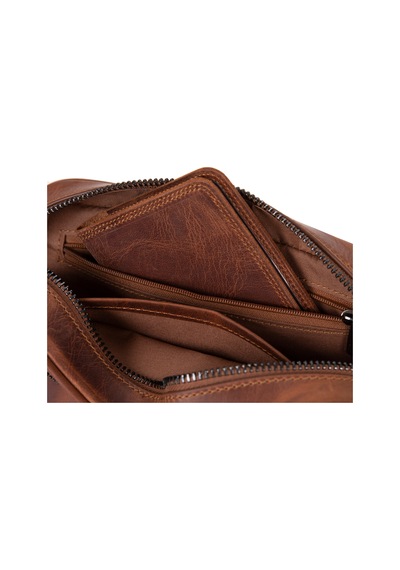 Bloominbag Forge Wrist Heritage Saddle Luxe Hakiki Deri Unisex Kilitli Clutch Kahverengi
