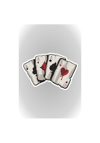 13 X 8,5 Cm Poker Kağıdı Full As Sticker Motor Araba Kask Laptop Sticker
