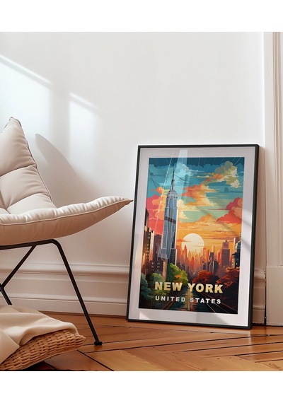 Çerçevesiz Poster Gün Batımında New York