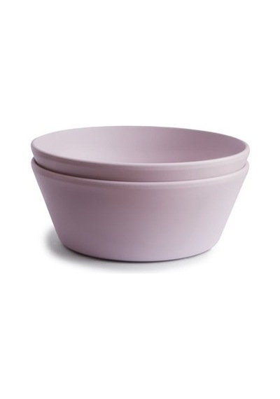 Mushie İkili Yuvarlak Yemek Kasesi - Soft Lilac Lila