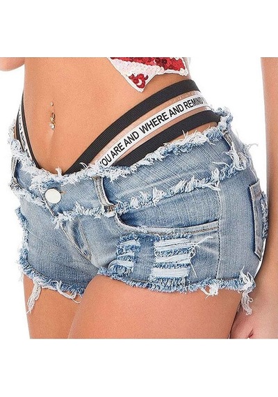 Merry See Bel Lastik Detaylı Denim Kot Şort