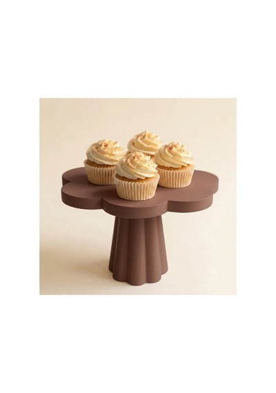 Ayaklı Cupcake Standı Kahverengi Sunum Standı 17 Cm