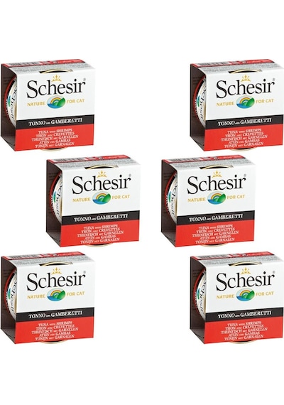 Schesir Ton Balıklı Karidesli Jöleli Kedi Konservesi 85Gr X6 ADET