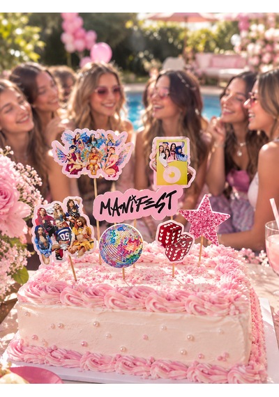 Schulzz Party Lüks Manifest Temalı Doğum Günü Parti Pasta Süsü 8 Parça 10+