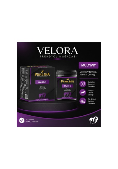 Perlina Multivit Kedi Ve Köpek Multivitamin Takviyesi 80 Tablet 120 Gr Bağışıklık, Tüy Ve Deri Desteği - 886324142