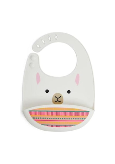 Skip Hop Zoo Silikon Önlük - Lama Beyaz