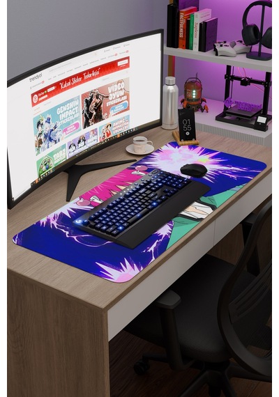 Saiki Kusuo Anime V5 - 90x40 Xxl Gaming Kauçuk Kaymaz Taban Mouse Pad Fare Altlığı