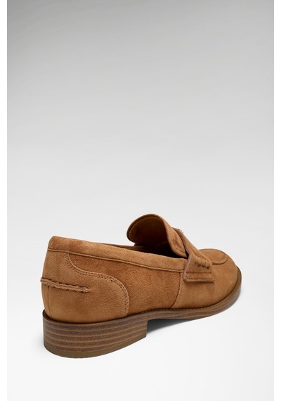 Guess Beliso Kadın Deri Loafer Ayakkabı Fltbsosue14 Kahve