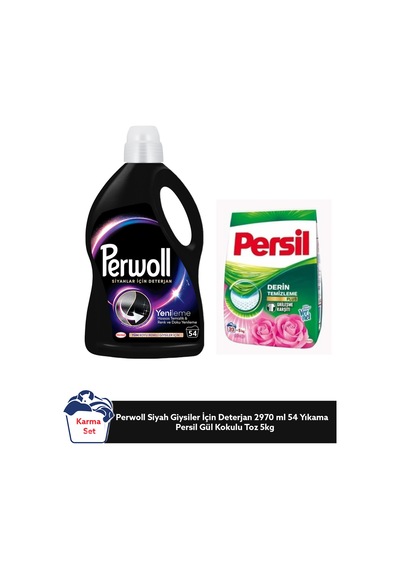 Perwoll 2,97l Siyah Deterjan + Persil Gül Kokulu Toz 5kg X133 Renk Koruma Ve Temizlik Seti set-hnkdtj-5347-6378