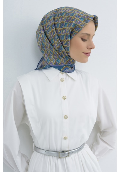 Armine Saf İpek Sura Eşarp-2026 İlkbahar-yaz- 951800d İndigo Mavi