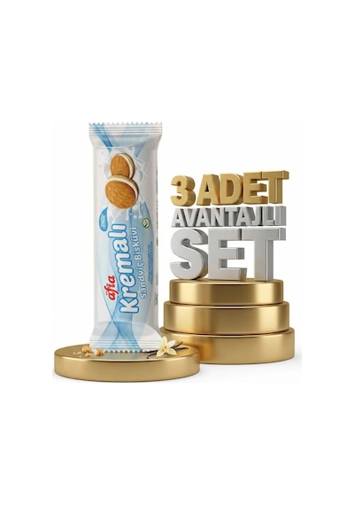 Afia Vanilya Kremalı Sandviç Bisküvi 3x60 Gr