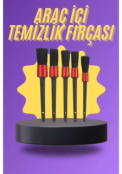 5 Parça Araç İçi Temizlik Fırçası Araç İçi-dışı Temizleme Fırça Seti
