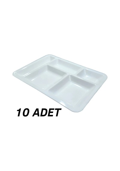 Plastik Tabldot Yemek Tabağı 10'lu - Yemek Tepsisi