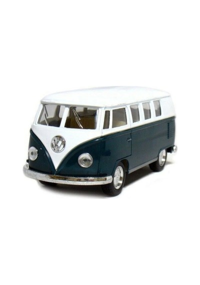 1:32 Ölçek Metal Çek Bırak Nostaljik Volkswagen T1 Minibüs Vosvos Oyuncak Araba - Yeşil 13 Cm