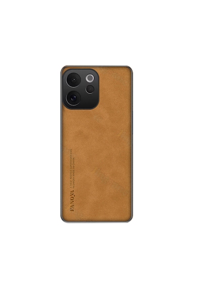 Microcase Vivo V70 5g İle Uyumlu Luxury Leather Serisi Deri Desenli Plastik Koruma Kılıf - Al8125 Kahverengi