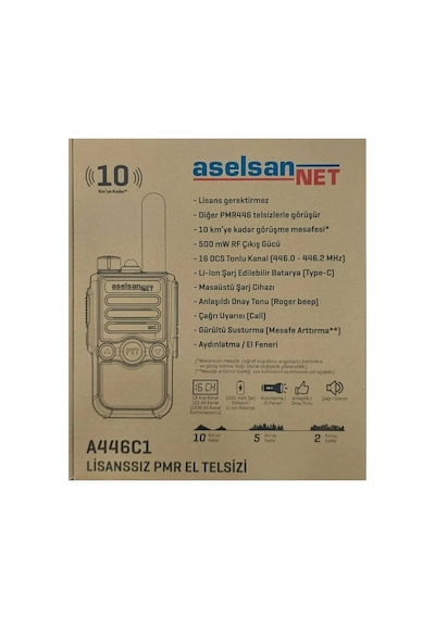 A446C1 El Telsizi Pmr Pil Ve Şarj Dahil Tekli