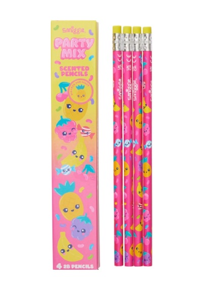 Smiggle Karışık Meyve Kokulu 2b Kurşun Kalem 4lü Paket Pembe