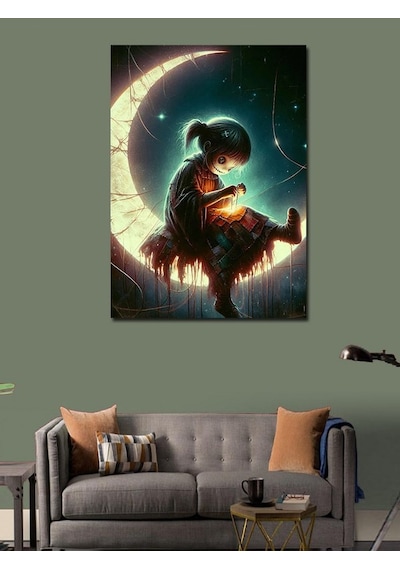 Kanvas Tablo Ay Ve Kukla 70cmx100cm