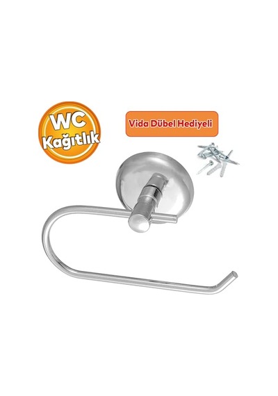 Yapışkanlı Tuvalet Kağıtlık Aparat Kapalı Wc Kağıt Standı Bez Havluluk Paslanmaz Metal Sağlam Krom Diğer