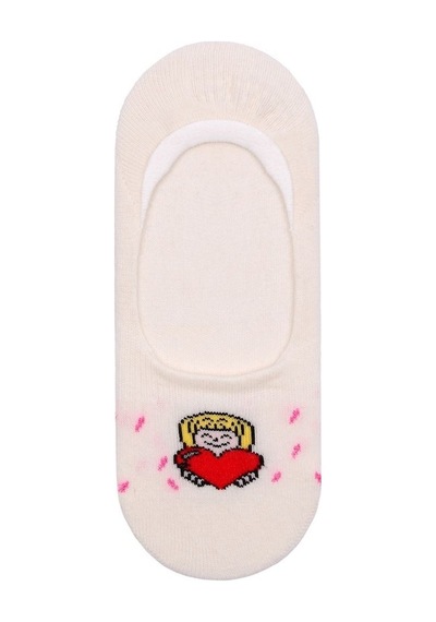 Brz Kids Paun Desenli Kız Çocuk Babet Çorabı 3'Lü Set Çok Renkli