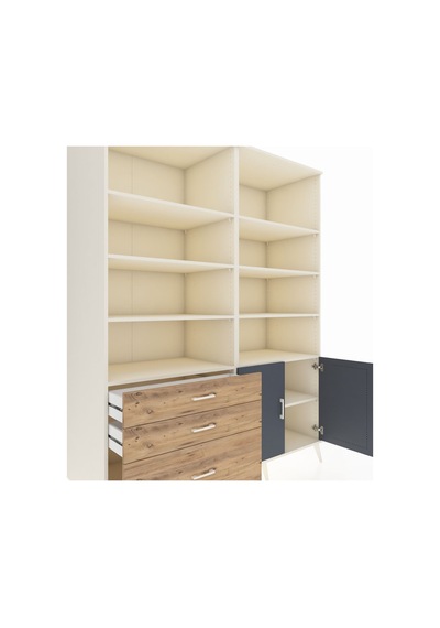 Kronos Gardrop 9 Raflı 3 Çekmeceli 2 Kapaklı 176x59x221 Aytaşı-antrasit/çam Antrasit/çam Kronos Gardrop 9 Raflı 3 Çekmeceli 2 Kapaklı 176x59x221 Aytaşı-antrasit/çam Antrasit/çam