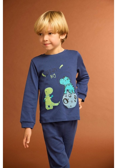 Defacto Erkek Bebek Pijama Takımı Dinozor Baskılı Uzun Kollu Üst Uzun Alt F0530a525auın59 İndigo Defacto Erkek Bebek Pijama Takımı Dinozor Baskılı Uzun Kollu Üst Uzun Alt F0530a525auın59 İndigo