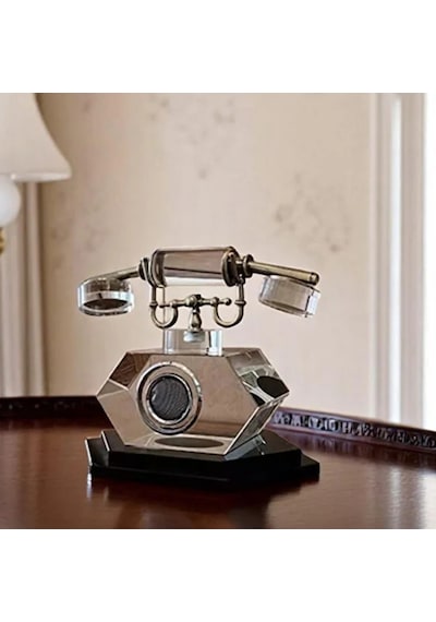 Antika Telefon Tasarım Cam Masaüstü Aksesuarı,eskitme Gold Lüks Ofis Masası Aksesuarı