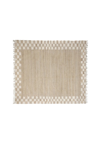 Yargıcı Kare Desenli Jüt Dikdörtgen Halı 160x230 Cm 26ynht1054c St