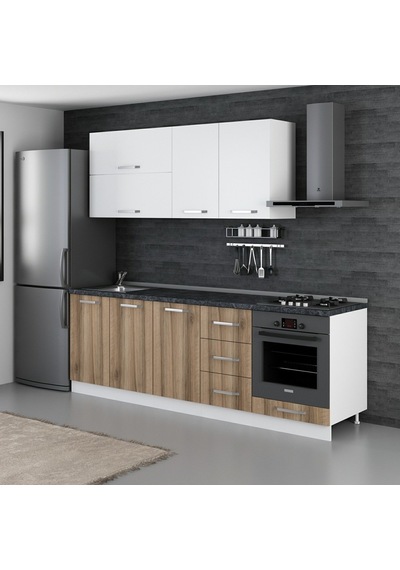 Minar 240 Cm Mutfak Dolabı Beyaz Dore 240-D4 Beyaz