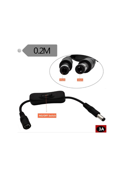 Anahtarlı Dc Uzatma Kablo 20 Cm