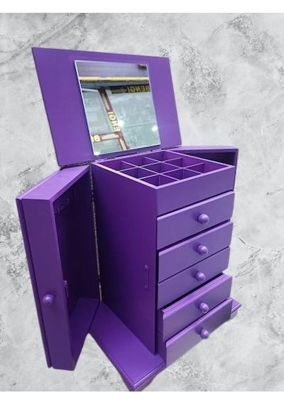 Hobi Erdl Model90524 7çekmece Aynalı Makyaj Şifonyer Kutu Mor Renk El Yapımı Hobi Erdl Model90524 7çekmece Aynalı Makyaj Şifonyer Kutu Mor Renk El Yapımı