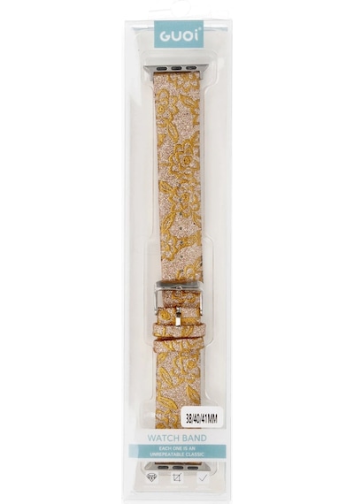 Newface - 509 - Apple Watch 38mm Creeper Desenli Kordon - Edntrend - - Gold