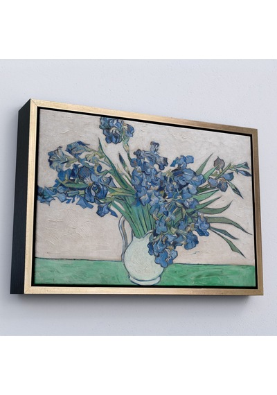 Ahşap Çerçeveli Vincent Van Gogh - Süsen Çiçeği Tablo - Irises-7183