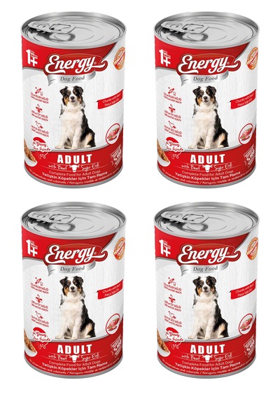 Energy Sığır Etli Yetişkin Yaş Konserve Köpek Maması 4 x 400 G