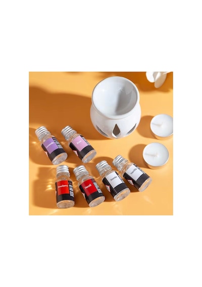 Sonx 3 Lü Aromaterapi Uçucu Yağ Seti Ve Seramik Buhurdanlık - Rahatlatıcı Oda Kokusu & Spa Deneyimi Çok Renkli