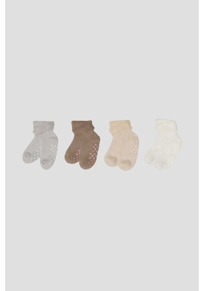 Defne Baby 4 Çift Havlu Pamuklu Kışlık Çocuk Ve Bebek Soket Çorap Renkli