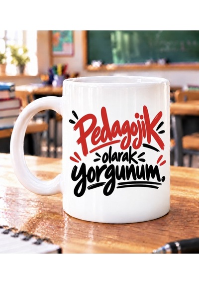 Öğretmen Hediye Kupa- Öğretmenler Günü Özel Tasarım Beyaz
