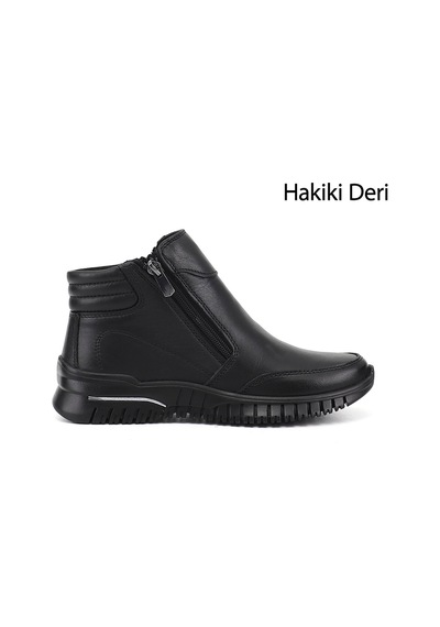 Gönderir Kadın Siyah Fermuarlı Hakiki Deri Comfort Bot Dkzb82842913