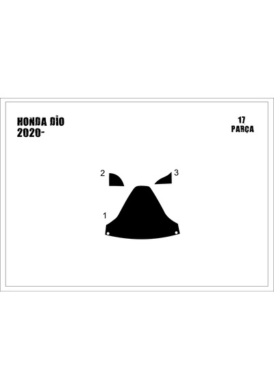 Honda Dio Tank Pad Ve Grenaj Kaplama 3 Parça Siyah