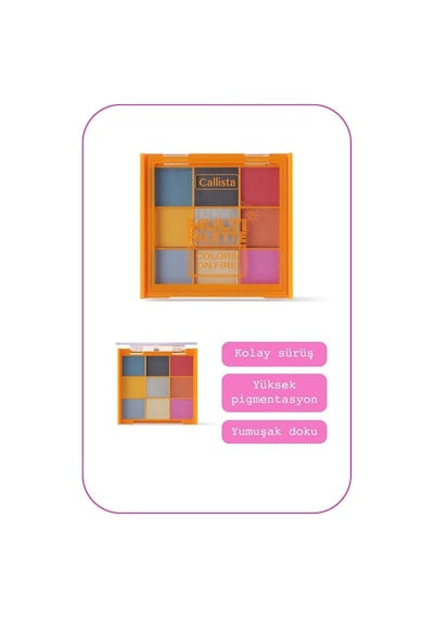 Callista Multi Palette Eyeshadow Mat Ve Işıltılı Toz Göz Farı Paleti - 101 Colors On Fire