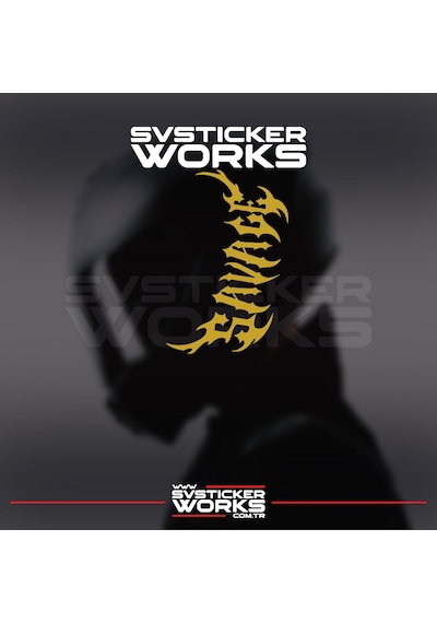 Savage Kask Sticker Tüm Kasklar Uyumlu Tek Yön 1 Adet Altın