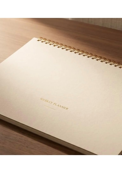 Paperto. 12 Aylık Spiralli Tarihsiz Haftalık Planlayıcı, A4 21 29,7 Cm , 52 Yaprak, 110 Gr Ivory Kağıt, Haftalık Plan İngilizce Çok Renkli