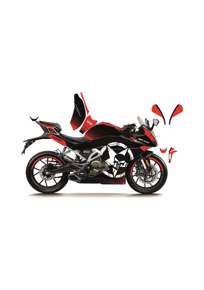 Cfmoto 250sr Kırmızı Punısher Model Parçalı Motosıklet Kaplama Stıcker Etıket Modelı