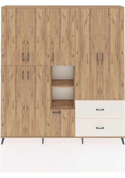 Arges Dolap 12 Raflı 2 Çekmeceli Tek Askılı 220x30x243 Çam-çam/aytaşı Atlas Çam/aytası Arges Dolap 12 Raflı 2 Çekmeceli Tek Askılı 220x30x243 Çam-çam/aytaşı Atlas Çam/aytası