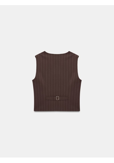 Dilvin 60604 Asimetrik Kesim Yelek-kahve Kahve