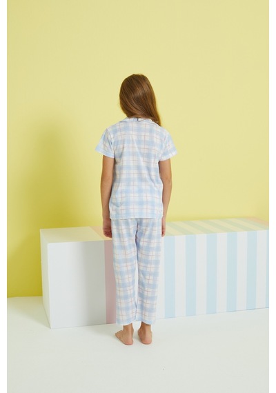 Siyah İnci Örme Düğmeli Pijama Takım 24108025 Çok Renkli
