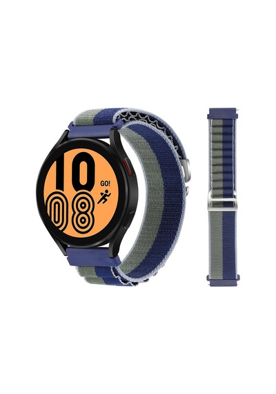 Watch 20mm Uyumlu Kr410 Kumaş Kordon - Lacivert-yeşil